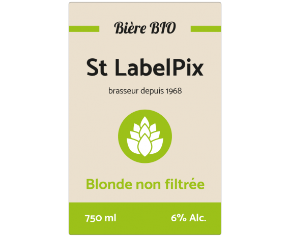 étiquette autocollante bière blonde non filtrée