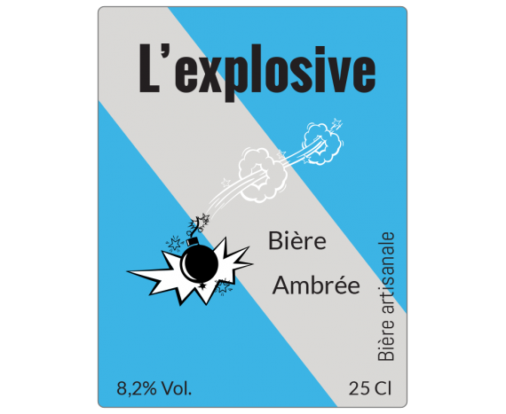 étiquette autocollante bière explosive