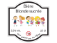 étiquette bière blonde sucrée par enfants