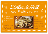 étiquette adhésive Stollen de Noël