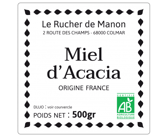 étiquette autocollante miel acacia