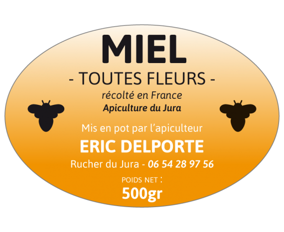 Autocollant pot de miel toutes fleurs