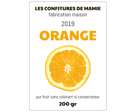 Étiquette confiture maison orange