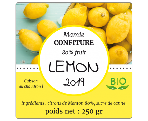 étiquette confiture bio citron