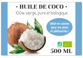 Étiquette autocollante huile de coco