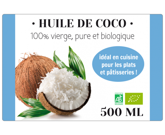 Étiquette autocollante huile de coco