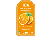étiquette autocollante pur jus d'orange
