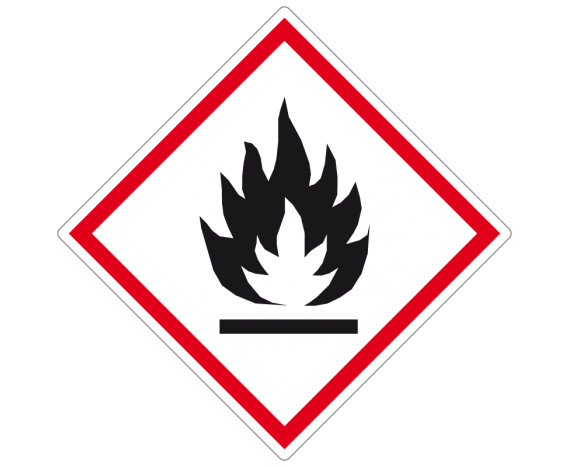 étiquette produit inflammable danger