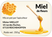 étiquette autocollante miel de fleurs