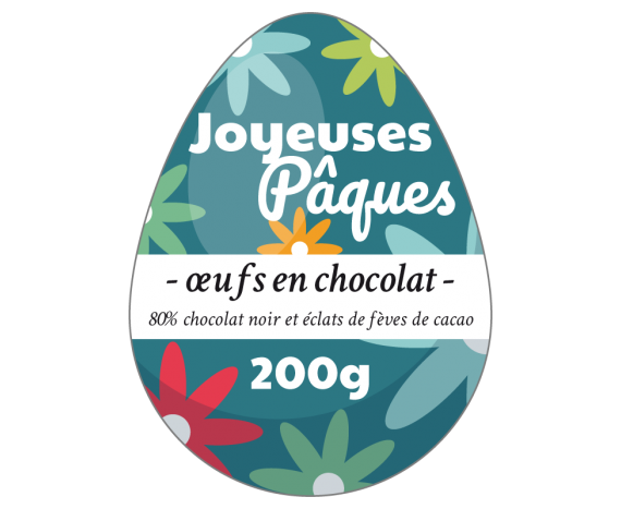 étiquette oeufs en chocolat Pâques