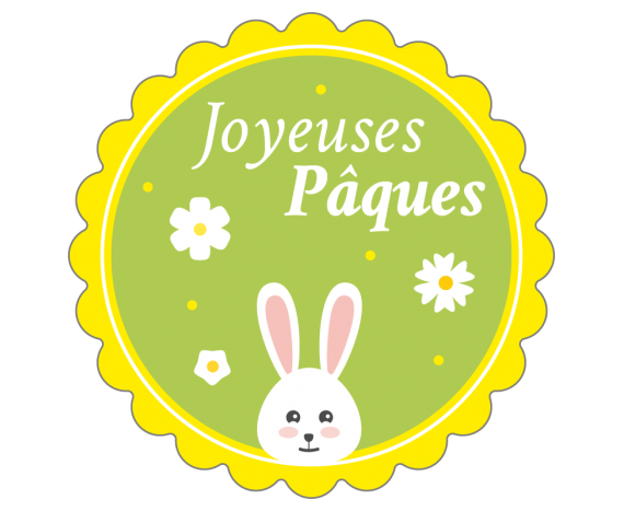 Agiferg Pack Autocollant Lapin Pâques Vacances Cadeau Décoration 1 Rouleau  500 Postes Pâques 